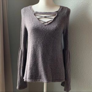 AE Cross Cross Bell Sleeve Sweater